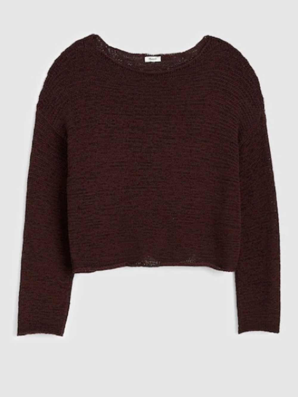 Madewell Boatneck Pullover Sweater Large Burnt Cocoa Chunky Loose Knit Brown - Picture 9 of 13